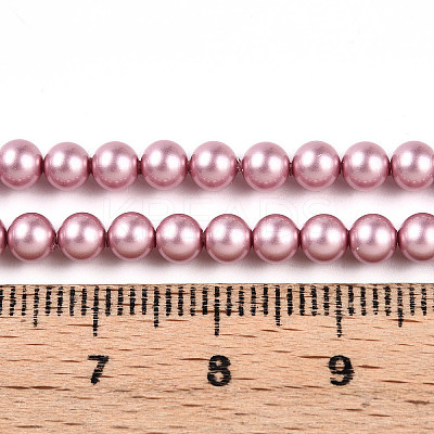 Baking Paint Pearlized Glass Pearl Bead Strands HY-N002-4mm-C01-1
