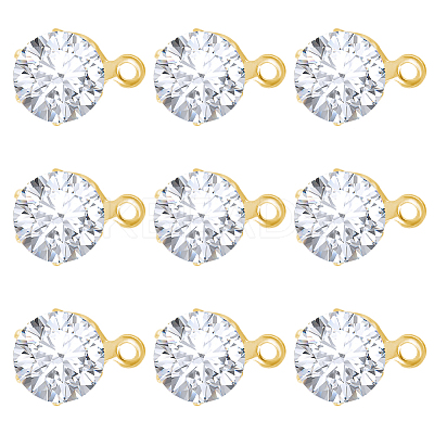 30Pcs Clear Cubic Zirconia Stud Earring Findings EJEW-BBC0002-07C-1