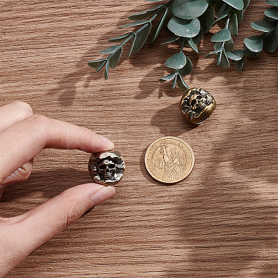 2Pcs 2 Colors Brass EDC European Beads FIND-NB0004-99-1