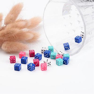 Chunky Mixed Color Acrylic Dice Beads X-MACR-3030-1