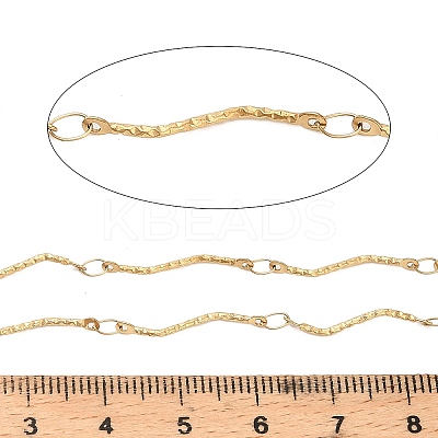 304 Stainless Steel Wavy Bar Link Chains CHS-H116-01M-G-1