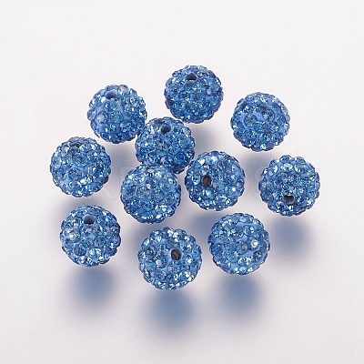 Polymer Clay Rhinestone Beads X-RB-K050-10mm-C23-1