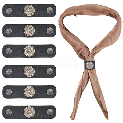 6Pcs PU Leather with Alloy Scarf Clips FIND-CL0001-84B-1
