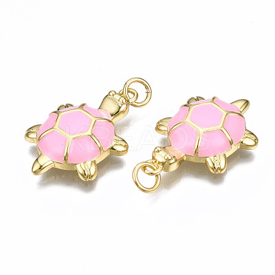 Brass Enamel Pendants KK-Q252-018C-NF-1