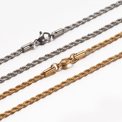 304 Stainless Steel Rope Chain Necklaces NJEW-E026-09-1