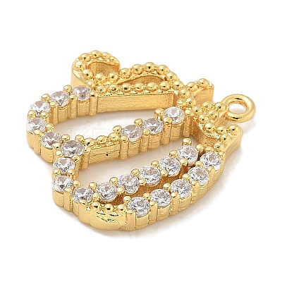 Rack Plating Brass Micro Pave Cubic Zirconia Pendants KK-L224-053G-1