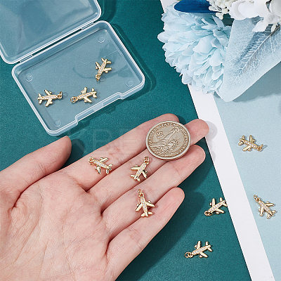 10Pcs Brass Micro Pave Clear Cubic Zirconia Pendants ZIRC-BBC0001-27-1