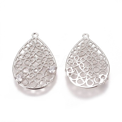 Brass Micro Pave Cubic Zirconia Pendants LS-KK-F803-07P-NF-1