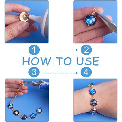 DIY Blank Dome Flat Round Link Connector Making Kit DIY-UN0003-77B-RG-1