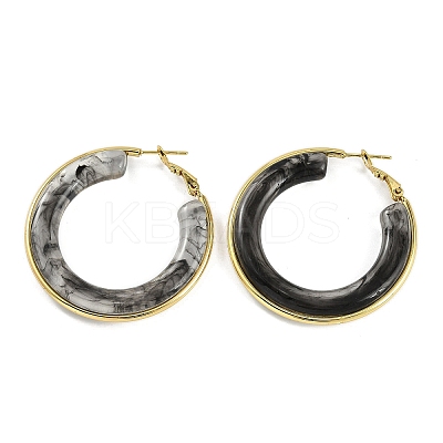 304 Stainless Steel Hoop Earrings For Women EJEW-B113-02G-02-1