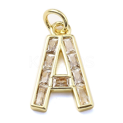 26Pcs Brass Micro Pave Cubic Zirconia Pendants KK-V014-01G-M-1