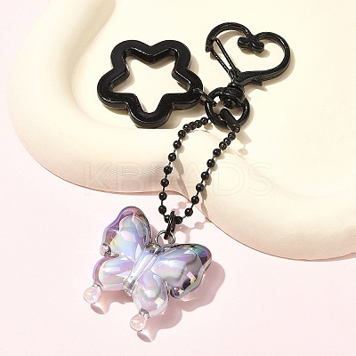 Acrylic Butterfly Pendant Decoration HJEW-YW00058-03-1