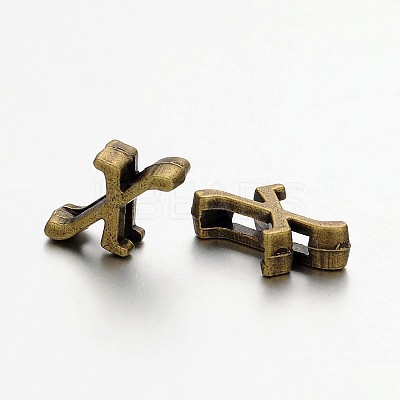 Tibetan Style Antique Bronze Plated Alloy Letter Slide Charms LS-PALLOY-J542-X-NF-1