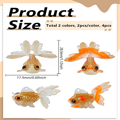 4Pcs 2 Colors Translucent Resin Pendants FIND-LP0009-93C-1