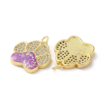 Brass Micro Pave Clear Cubic Zirconia Pendants KK-C045-48G-1