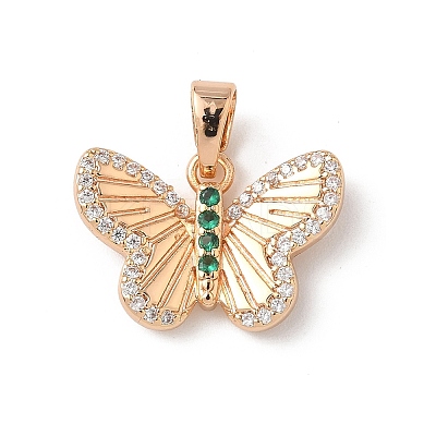 Brass Micro Pave Cubic Zirconia Pendants KK-D369-05G-1