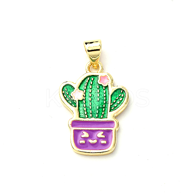 Brass Enamel Pendants FIND-I054-01A-G-1