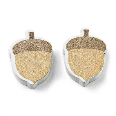 Painted Autumn Wood Beads WOOD-H105-02-1