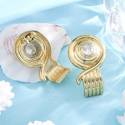 Rack Plating Brass Micro Pave Clear Cubic Zirconia Stud Earrings for Women EJEW-C125-27B-G-1