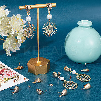 30Pcs Brass Stud Earring Findings KK-BBC0005-04-1