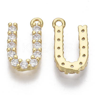 Brass Micro Pave Cubic Zirconia Charms KK-T060-05-U-G-NF-1