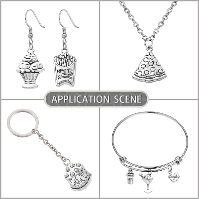 100Pcs 10 Styles Tibetan Style Alloy Pendants TIBEP-CJ0002-55-1