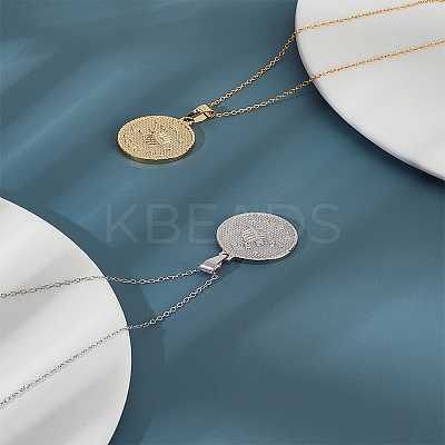 2Pcs 2 Colors 304 Stainless Steel Pendants STAS-LP0003-92E-1