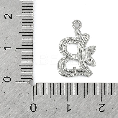 Brass Crystal Rhinestone Letter Links Connector Charms KK-S395-06P-B-1