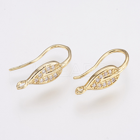 Brass Micro Pave Cubic Zirconia Earring Hooks LS-ZIRC-K075-38G-1
