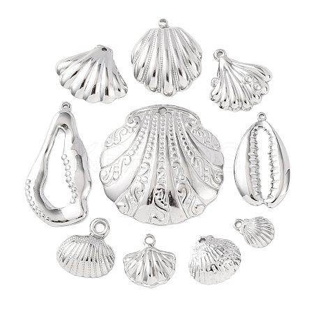 10Pcs 304 Stainless Steel Pendants STAS-P432-07P-1
