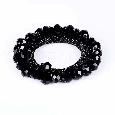 Faceted Glass Elastic Hair Ties PW-WG3B0F7-01-1