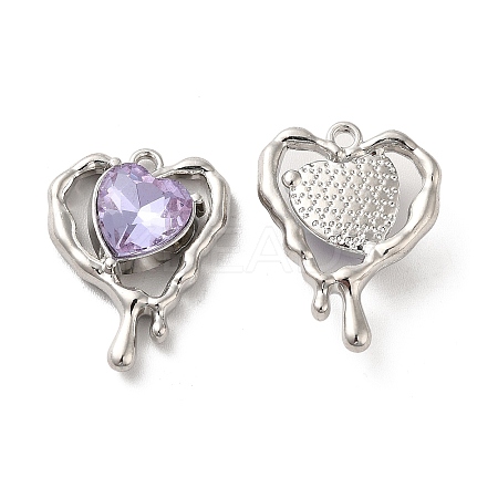 Glass Melting Heart Pendant PALLOY-K001-077P-03-1