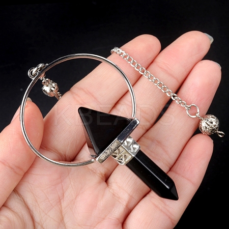 Natural Obsidian Dowsing Pendulum Big Pendants PW-WG0EC10-09-1