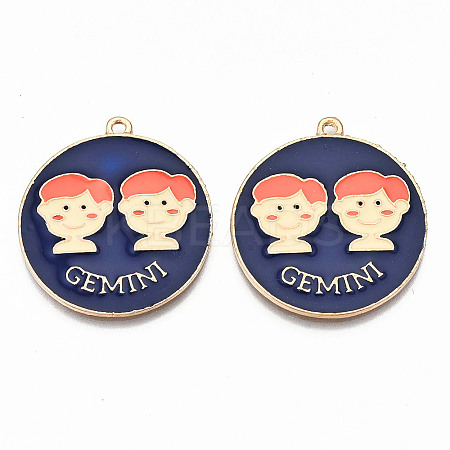 Alloy Enamel Pendants ENAM-S126-031D-RS-1