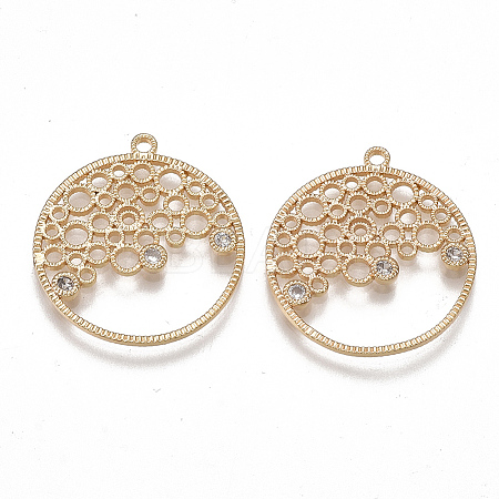 Brass Filigree Pendants KK-T038-345G-01-1