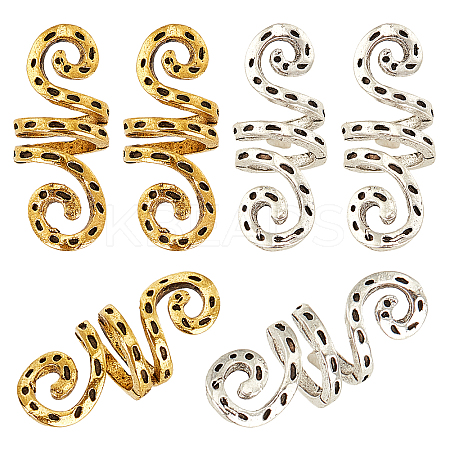 Plated Alloy Hair Coil Cuffs OHAR-PH0001-20-1