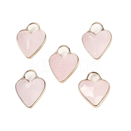Natural Rose Quartz Faceted Pendans KK-L218-005G-04-1