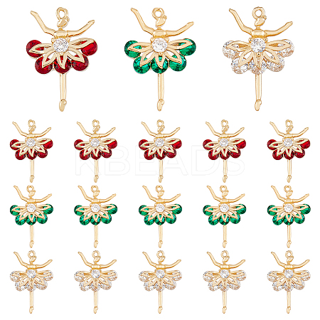 18Pcs 3 Colors Glass Pendants GLAA-DC0001-27-1