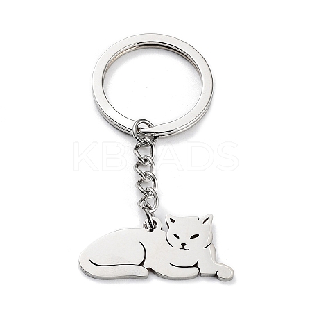 Non-Tarnish Animal 304 Stainless Steel Pendant Keychains KEYC-P017-A02-1