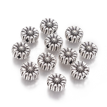 Tibetan Style Alloy Flower Beads TIBEP-GC190-AS-NR-1