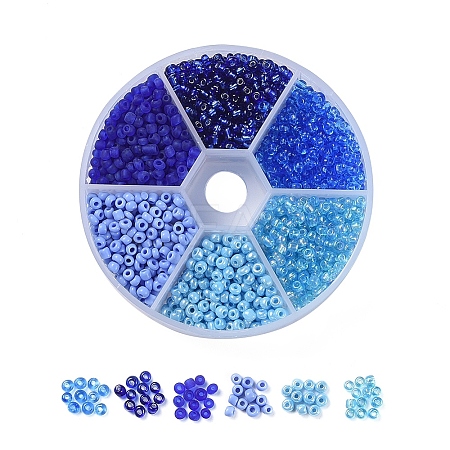 6 Colors 8/0 Glass Seed Beads SEED-X0052-03B-3mm-1