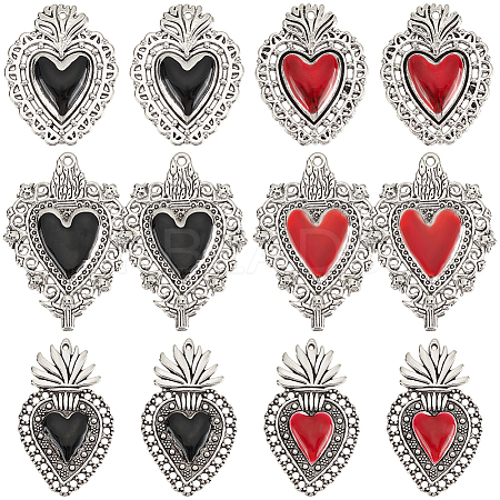 24Pcs 6 Styles Alloy Enamel Pendants ENAM-SC0005-05-1
