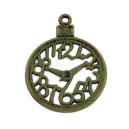 Alloy Clock Pendants LS-TIBEP-24057-AB-NR-1