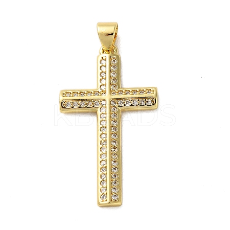 Brass Micro Micro Pave Clear Cubic Zirconia Pendants KK-A212-01O-G-1