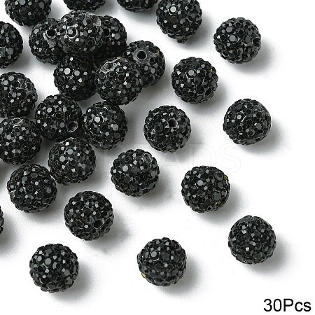 30Pcs Pave Disco Ball Beads RB-YW0001-25A-1