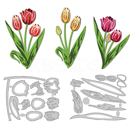 Flower Carbon Steel Cutting Dies Stencils DIY-WH0309-3019-1