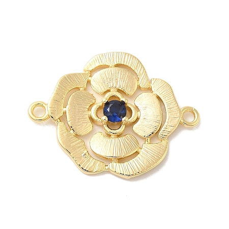 Brass Pave Glass Connector Charms KK-Z073-32G-05-1