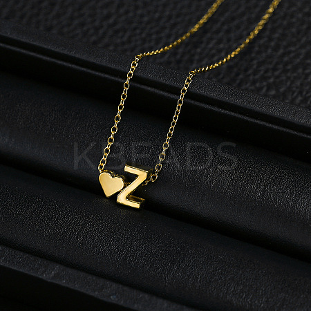 Alloy Letter Heart Pendant Necklaces for Women WGBB55E-22-1
