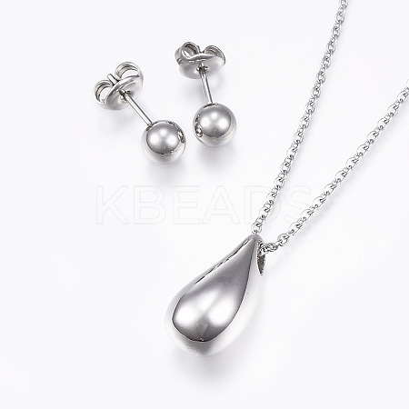 Tarnish Resistant 304 Stainless Steel Jewelry Sets SJEW-H059-04P-1