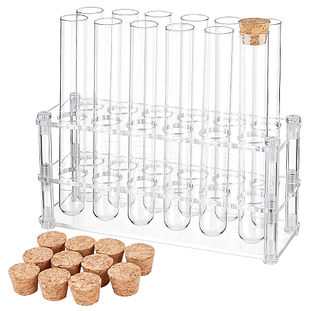 1 Set Acrylic Multi-Use Colorimetrical Cylinder Tube Display Racks AJEW-OC0004-31-1